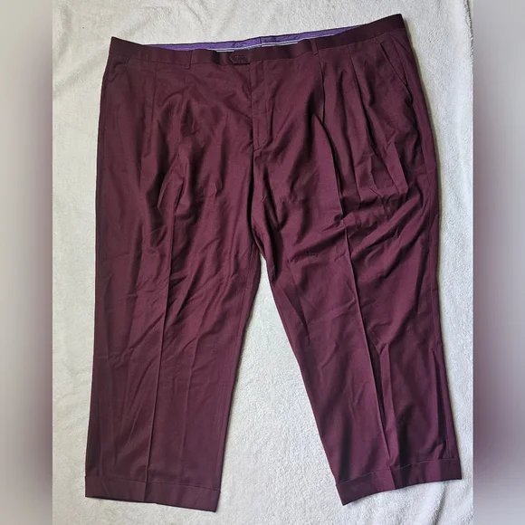 VINCI Men's Burgundy Double Breasted 6 Button Classic Fit Suit NEW - Picture 12 of 13